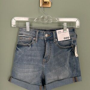 Aeropostale high rise curvy midi jean shorts